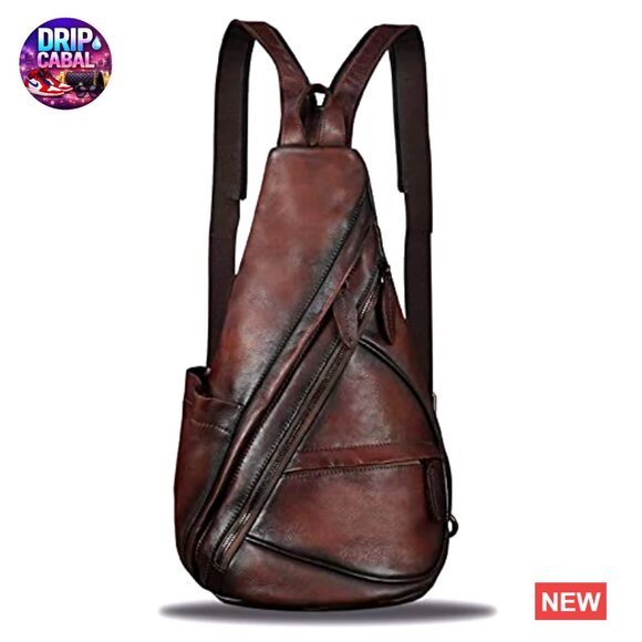 Genuine Leather Sling Backpack Convertible Crossbody Daypack main image 7